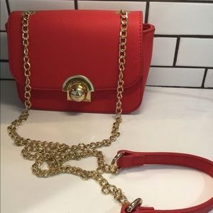 Red and gold clutch purse